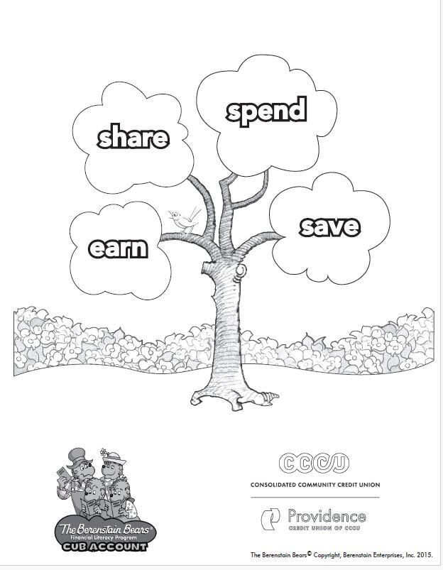 Berenstain Bears Coloring Sheet 2 - Tree