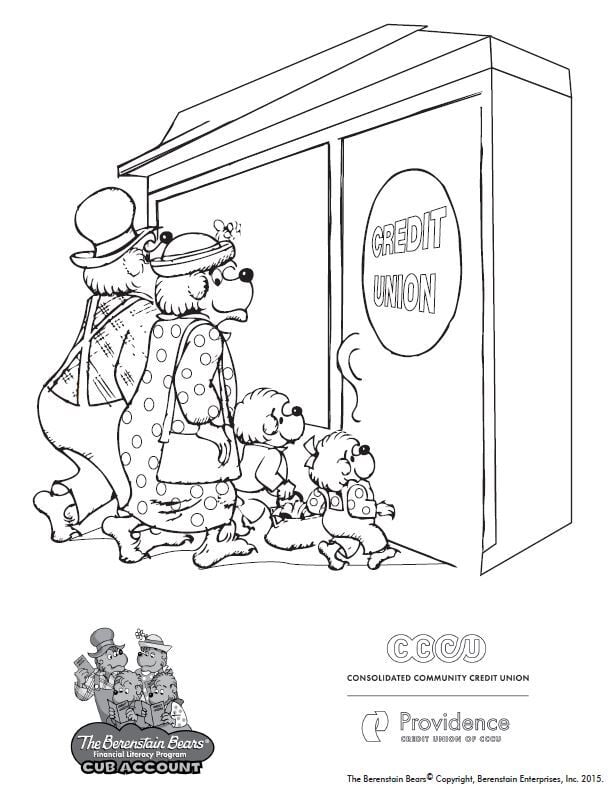 Berenstain Bears Coloring Sheet 4 - Credit Union
