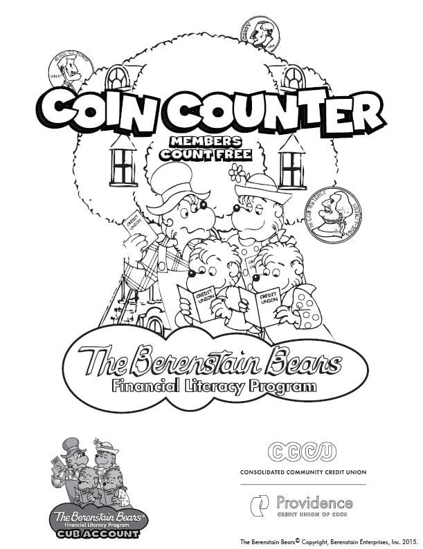Berenstain Bears Coloring Sheet 7 - Coin Counter
