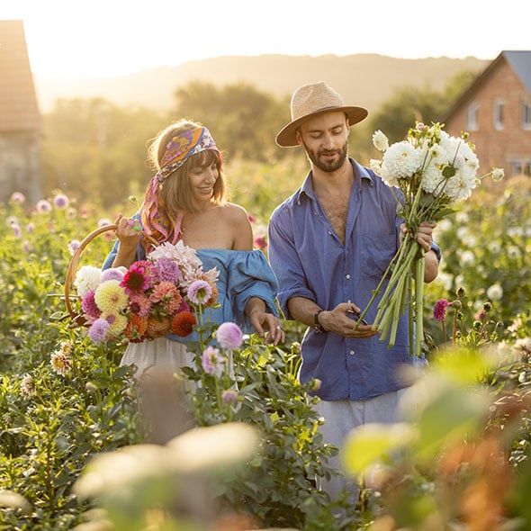 Flower farmers starting new business in rural oregon at home with a USDA Loan.