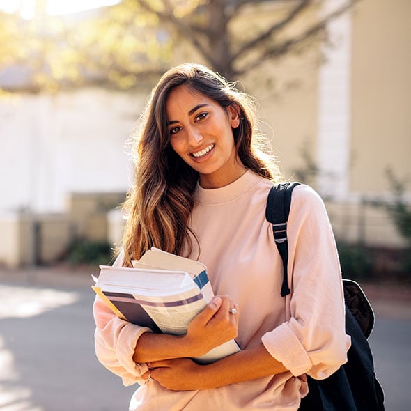 A young woman college student who was able to go to college debt free thanks to her College Savings Account at Consolidated Community Credit Union CCCU in Portland Oregon.