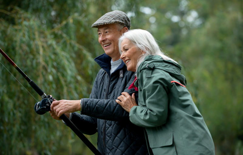 couple enjoying retirement after budgeting successfully