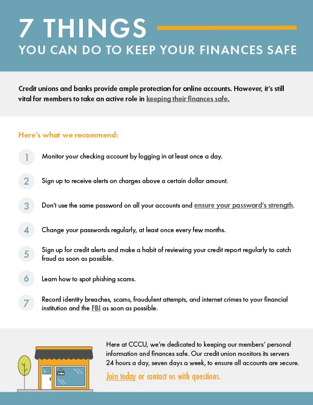 7 things you can do to keep your finances safe checklist.