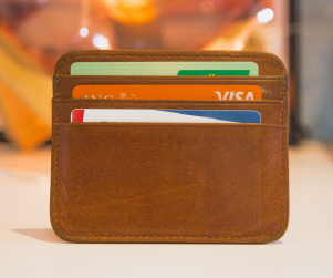 wallet with credit cards