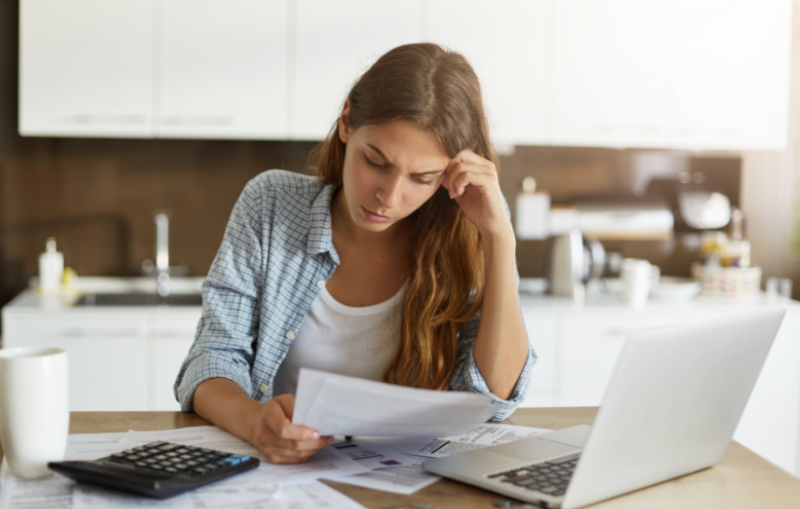 young woman managing her debt